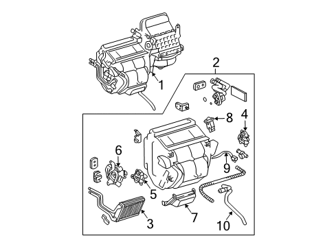 2010 Toyota Sienna Air Conditioner Heater Core Diagram for 87107-08060