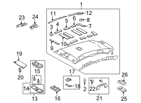 2008 Toyota Yaris Interior Trim - Roof Sunvisor Diagram for 74310-52671-B0