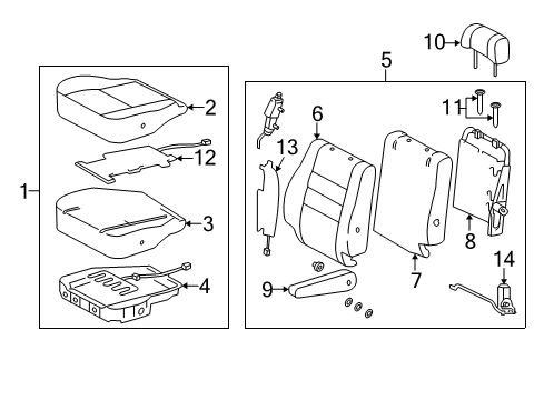 2004 Toyota Tundra Heated Seats Heater Element Diagram for 87510-34020
