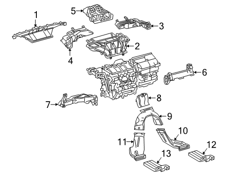 2021 Toyota C-HR Ducts Outlet Duct Diagram for 55085-F4010