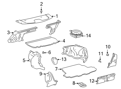 2001 Toyota Corolla Interior Trim - Rear Body Panel Assy, Package Tray Trim Diagram for 64330-02140-E0