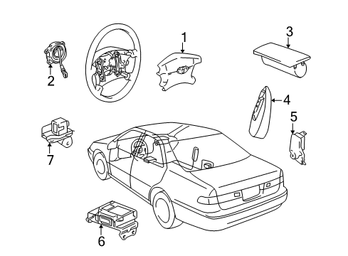 2001 Toyota Camry Air Bag Components Diagnostic Module Diagram for 89170-33210