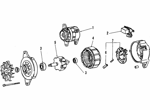 1985 Toyota 4Runner Alternator Bearings Diagram for 90099-10125