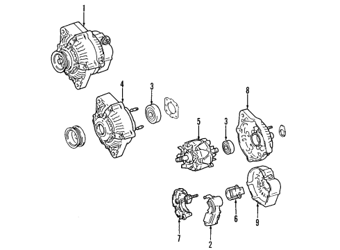 2001 Toyota RAV4 Alternator Rotor Diagram for 27330-28050