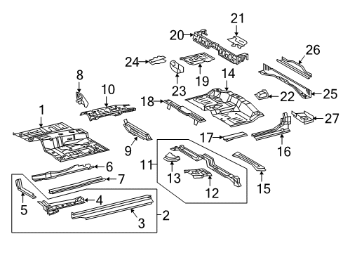 2019 Toyota Tacoma Cab - Floor Side Reinforcement Diagram for 57404-04030