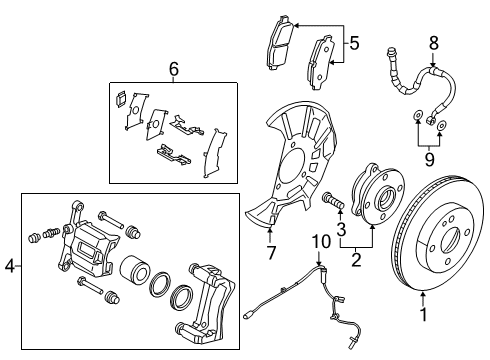 2020 Toyota Yaris Anti-Lock Brakes ABS Control Unit Diagram for 44050-WB006