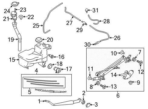 2020 Toyota 86 Wiper & Washer Components Washer Reservoir Diagram for SU003-02697