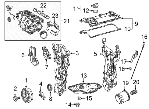 2019 Toyota Camry Intake Manifold Dipstick Diagram for 15301-F0010