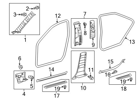 2014 Toyota Avalon Interior Trim - Pillars, Rocker & Floor Plate Diagram for 73023-06070-A1
