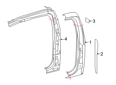 2022 Toyota Tacoma Side Panel & Components Side Panel Protector Diagram for 58744-04030