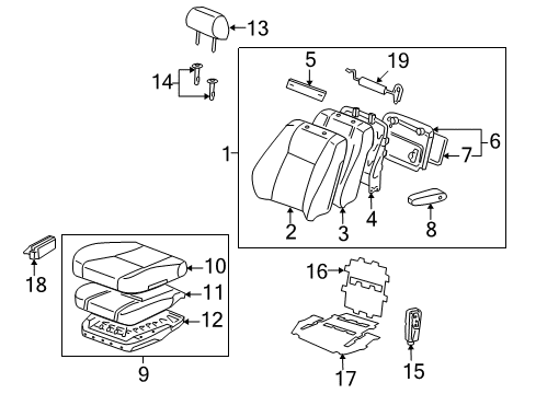2001 Toyota Land Cruiser Power Seats Seat Cover Diagram for 71071-6A070-B1