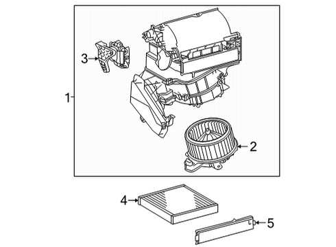 2017 Toyota Mirai Blower Motor & Fan Blower Assembly Diagram for 87130-62030