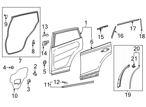 2019 Toyota RAV4 Rear Door Door Shell Diagram for 67004-0R120