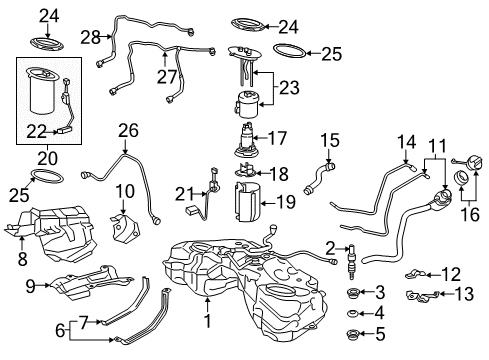 2014 Lexus GS350 Fuel Supply Fuel Pump Controller Diagram for 89571-34070