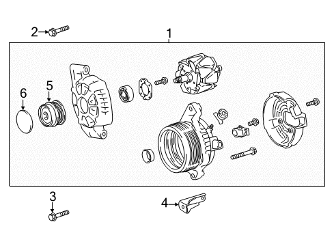 2020 Toyota Camry Alternator Pulley Diagram for 27415-0P020