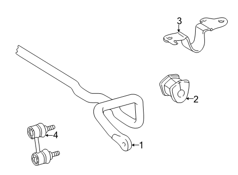 1998 Toyota Corolla Stabilizer Bar & Components - Front Stabilizer Bar Bracket Diagram for 48824-12140