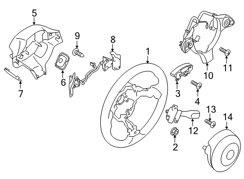 2020 Toyota 86 Steering Column & Wheel, Steering Gear & Linkage Steering Wheel Diagram for SU003-07106