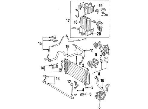1997 Toyota Corolla Air Conditioner Clutch Diagram for 88410-1A110