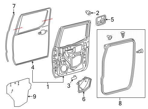 2021 Toyota Tacoma Door & Components Access Cover Diagram for 67842-04020