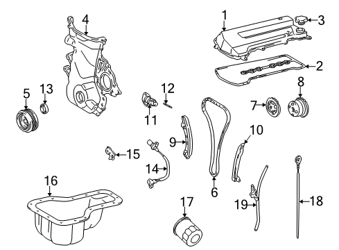 2001 Toyota Corolla Powertrain Control Crankshaft Sensor Clamp Diagram for 19941-22010