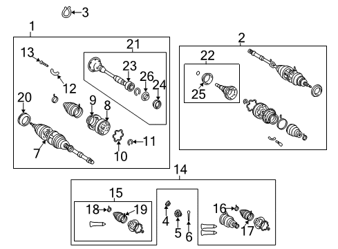 1999 Lexus RX300 Drive Axles - Front Axle Nut Cotter Pin Diagram for 95381-04030