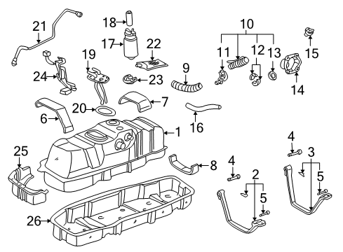 2003 Toyota Tundra Fuel System Components Tube Diagram for 77209-0C030