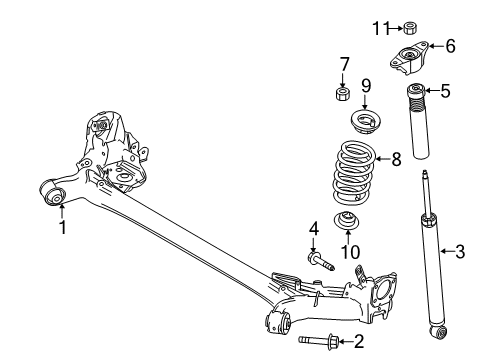 2018 Toyota Yaris iA Rear Suspension Axle Beam Diagram for 42110-WB007