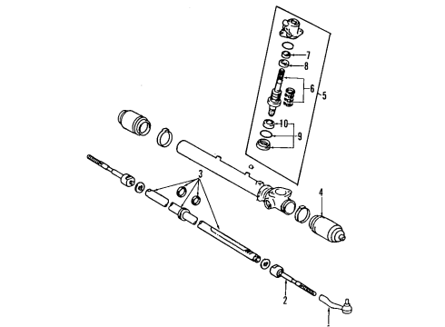 1995 Toyota Previa P/S Pump & Hoses, Steering Gear & Linkage Pump Assembly, VANE Diagram for 44310-28051
