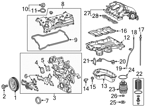 2018 Toyota Camry Intake Manifold Manifold Gasket Diagram for 17171-25010