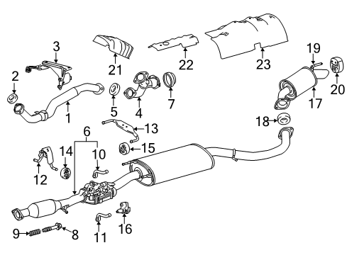 2014 Toyota Highlander Exhaust Components Intermediate Pipe Diagram for 17403-0P150