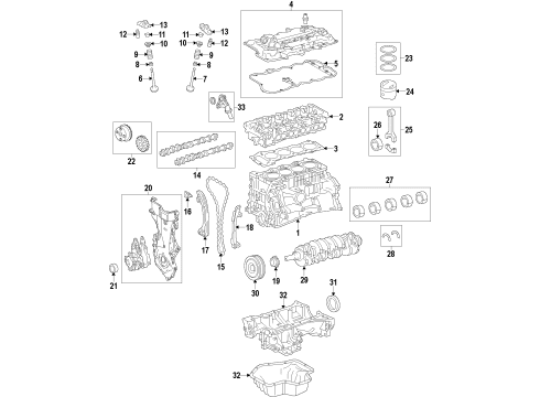 2012 Scion iQ Engine Parts, Mounts, Cylinder Head & Valves, Camshaft & Timing, Oil Pan, Oil Pump, Crankshaft & Bearings, Pistons, Rings & Bearings, Variable Valve Timing Timing Chain Diagram for 13506-47010