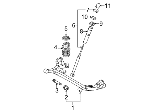 2014 Toyota Sienna Rear Axle, Suspension Components Shock Diagram for 48531-09850