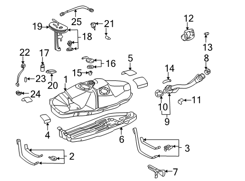 1998 Toyota Tacoma Fuel Supply Pipe Shield Diagram for 77290-35020