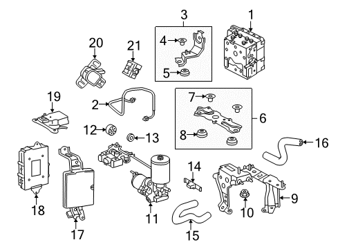 2014 Toyota Highlander Traction Control Components Pump Assembly Clamp Diagram for 82711-3F290