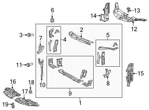 2016 Toyota Camry Radiator Support Deflector Diagram for 53293-06340