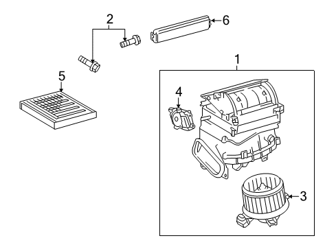 2013 Toyota Prius Blower Motor & Fan Blower Assembly Screw Diagram for 90099-00318