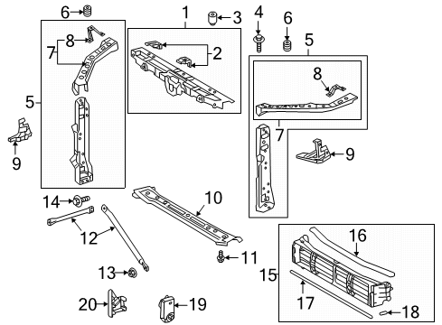 2020 Lexus ES350 Radiator Support Lower Tie Bar Diagram for 57104-33080