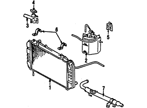 1985 Toyota MR2 Radiator & Components Reservoir Diagram for 16470-16020