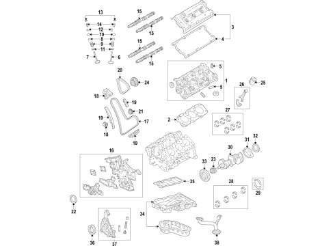 2017 Toyota Camry Engine Parts, Mounts, Cylinder Head & Valves, Camshaft & Timing, Variable Valve Timing, Oil Pan, Oil Pump, Balance Shafts, Crankshaft & Bearings, Pistons, Rings & Bearings Pulley Diagram for 13470-31030