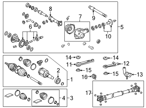 2014 Lexus GX460 Carrier & Front Axles Support Upper Stop Diagram for 41653-04020