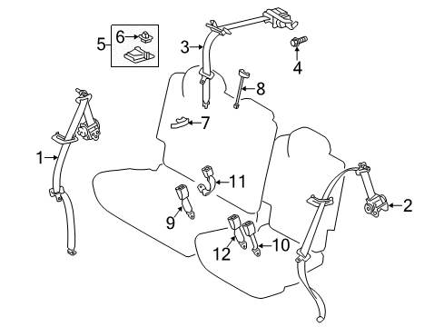 2014 Toyota Prius V Seat Belt Belt & Retractor Diagram for 73210-47160-B4
