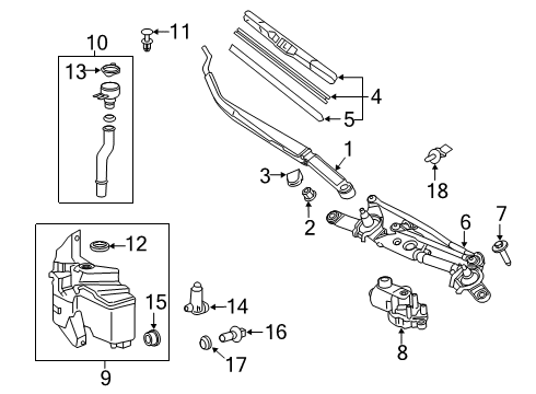 2020 Toyota Corolla Wipers Filler Neck Diagram for 85301-02160