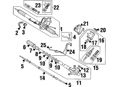 1995 Toyota Supra Steering Column & Wheel, Steering Gear & Linkage Steering Gear Seal Kit Diagram for 04445-14040