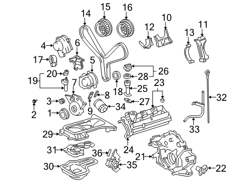 2007 Toyota Sequoia Powertrain Control Lower Timing Cover Gasket Diagram for 11338-AC010