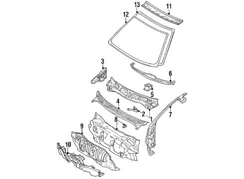 1988 Toyota Corolla Cowl Washer Pump Diagram for 85310-16050
