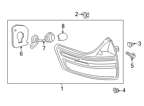 2015 Toyota Sienna Bulbs Tail Lamp Assembly Gasket Diagram for 81552-08050