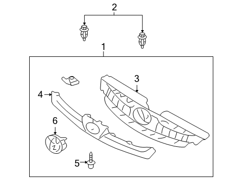 2008 Toyota Sienna Grille & Components Emblem Diagram for 75301-AE010