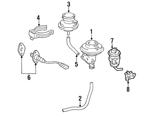 1994 Toyota Celica Emission Components PCV Valve Diagram for 12204-15050