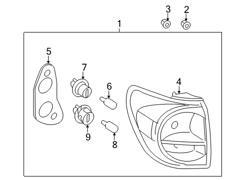 2013 Toyota Sequoia Combination Lamps Tail Lamp Assembly Diagram for 81560-0C080