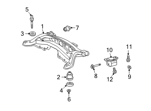 2013 Toyota Venza Crossmembers & Components - Rear Member Sub-Assembly, Rear Diagram for 51206-0T021